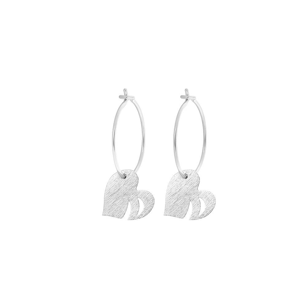 Leaf Love Hoop Earrings