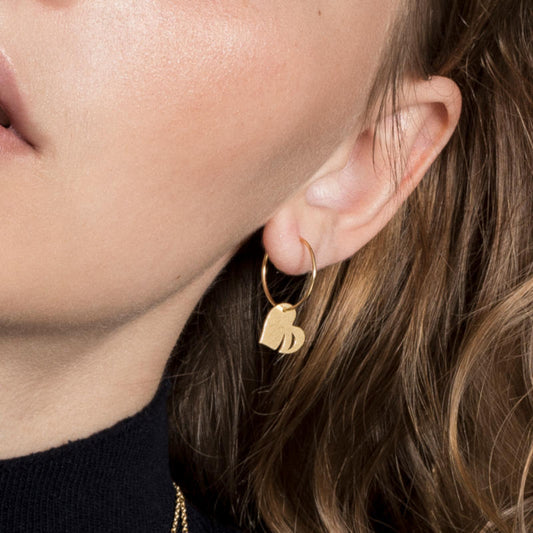 Leaf Love Hoop Earrings